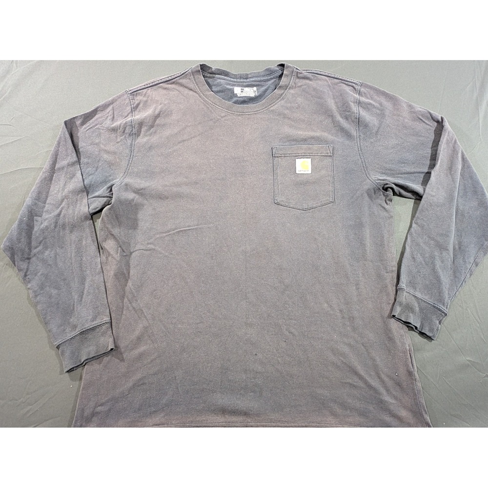 Carhartt Mens Loose Fit Long Sleeve Pocket T-Shirt Navy Blue K126 NVY Large